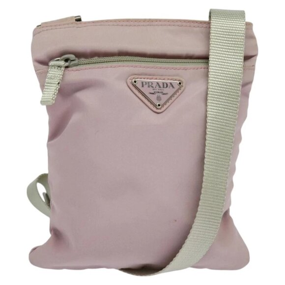 PRADA Shoulder Bag Nylon Pink Silver Auth fm4754 - Picture 1 of 16